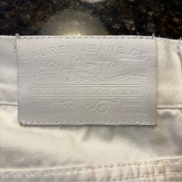 Lauren Jeans Co. Ralph Lauren White 100% Cotton Jeans Size 12 - Picture 4 of 5